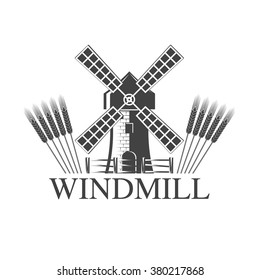 vector illustration logo windmill is isolated on a white background. Windmill Logo