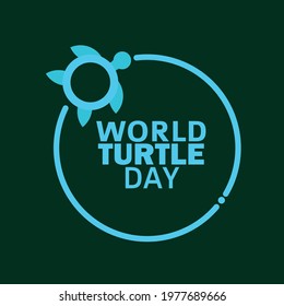 Vector illustration of a logo for World Turtle Day and green background