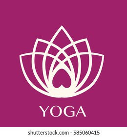 Vector illustration of logo for yoga studio or meditation class. 
