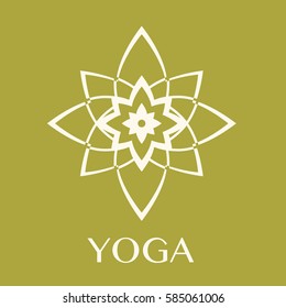 Vector illustration of logo for yoga studio or meditation class. 