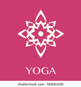 Vector illustration of logo for yoga studio or meditation class. 