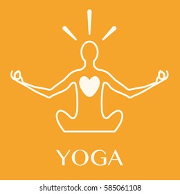 Vector illustration of logo for yoga studio or meditation class. 