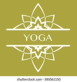 Vector illustration of logo for yoga studio or meditation class. 
