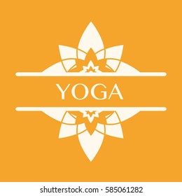 Vector illustration of logo for yoga studio or meditation class. 