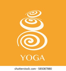 Vector illustration of logo for yoga studio or meditation class. 