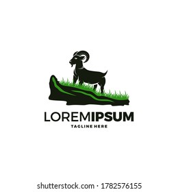 Logos et badges Illustration vectorielle chèvre de ferme isolée ou arrière-plan blanc. Badges d'animaux de ferme
