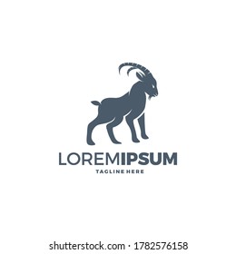 Vector Illustration logos and badges farm goat isolated or white background. Farm animals badges
