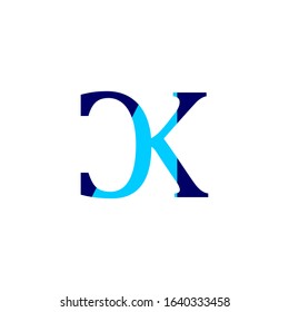 Vector illustration of the logos of letters c and k are suitable for company names