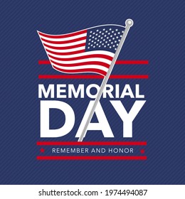 Vector Illustration logotype. Happy Memorial Day. In memory of our heroes