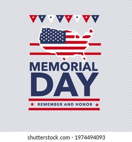 Vector Illustration logotype. Happy Memorial Day. In memory of our heroes