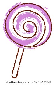 Vector illustration of a lollipop