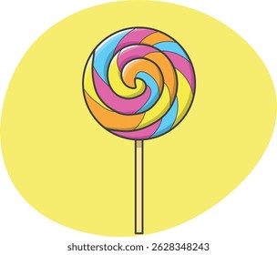 Vector illustration of lollipop candy or popsicle 