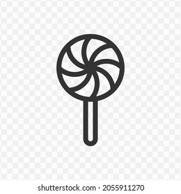 Vector Illustration Of Lollipop Icon In Dark Color And Transparent Background(png).