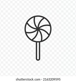 Vector Illustration Of Lollipop Icon In Dark Color And Transparent Background(png).