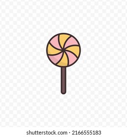 Vector Illustration Of Lollipop Icon Sign And Symbol. Colored Icons For Website Design .Simple Design On Transparent Background (PNG).