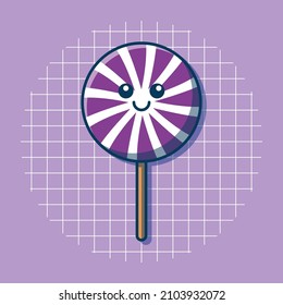 Vector illustration of a lollipop. Isolated candy concept. Flat cartoon style. Suitable for stickers, web landing pages, icons, banners, and more.