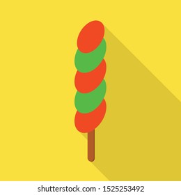 Vector illustration of lollipop and yellow sign. Graphic of lollipop and spiral stock vector illustration.