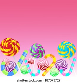 Vector illustration of lollipops