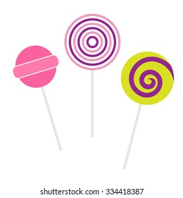Vector illustration Lollipops. Vector icon isolated on white background.