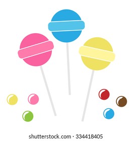 Vector illustration Lollipops. Vector icon isolated on white background.