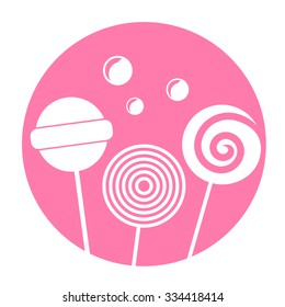 Vector illustration Lollipops. Vector icon isolated on white background.