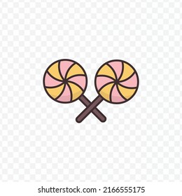 Vector illustration of lollipops icon sign and symbol. colored icons for website design .Simple design on transparent background (PNG).