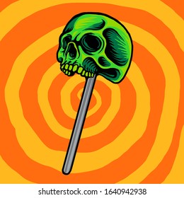 Vector Illustration Of Lolypop Skull