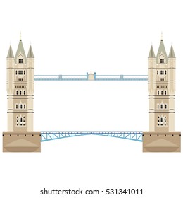 Vector Illustration London Tower Bridge Icon. United Kingdom Landmark
