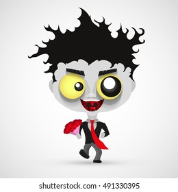 Vector illustration of a lonely guy a broken heart