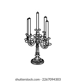 vector illustration of a long candle