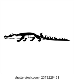 vector illustration of long crocodile