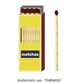 Vector illustration of long fireplace matches