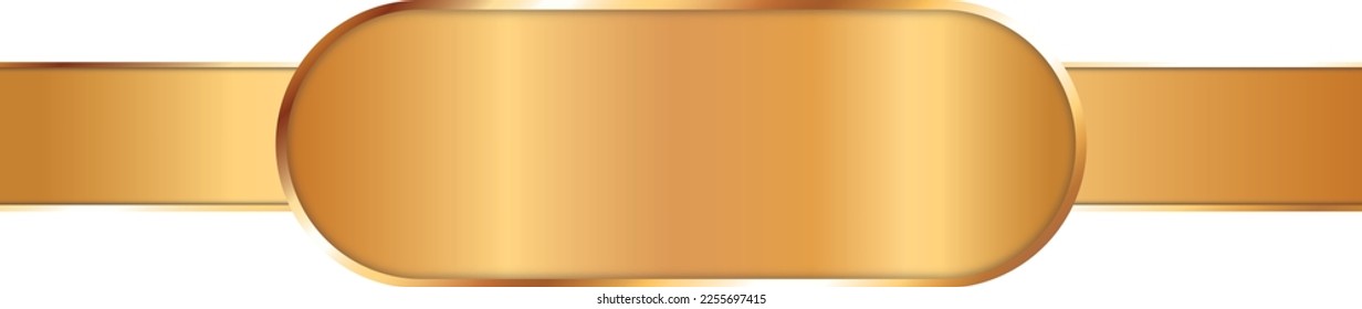  vector illustration of long gold colored ribbon banner with gold frame