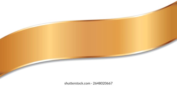 vector illustration of long gold colored ribbon banner with gold frame