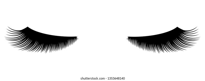 vector illustration of long lashes. beauty concept.