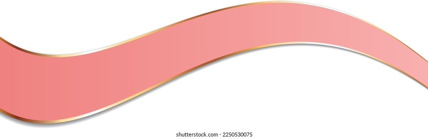 ilustración vectorial del banner de cinta de color rojo largo con marco dorado