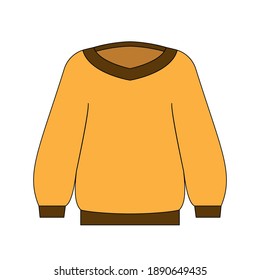 Vector illustration of a long sleeve sweater, perfect for icons or use for clothing and fashion businesses
