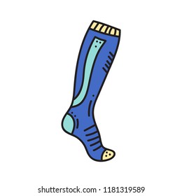 Vector illustration of long sport sock, gaiter
