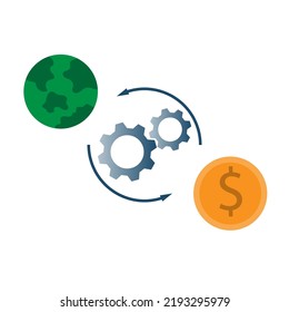 ilustración vectorial inversión a largo plazo, el éxito lleva tiempo, beneficio del crecimiento, inversión financiera, inversión global, inversión mundial