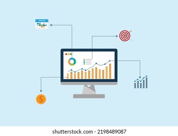 vector illustration long term investment, time investing, success takes time, growth profit, infographic financial innvesting, candle stick graph