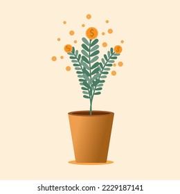 vector illustration long term investment, time investing, success takes time, growth profit, financial innvesting, candle stick graph