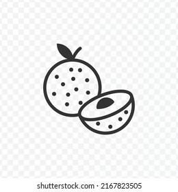 Vector illustration of Longan icon in dark color and transparent background(PNG).