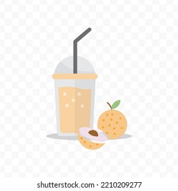 Vector illustration of Longan juice icon sign and symbol. colored icons for website design .Simple design on transparent background (PNG).
