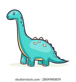 Vector illustration of a longnecked dinosaur