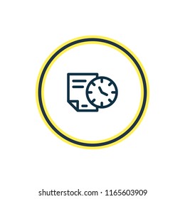 Vector illustration of longtime contract icon line. Beautiful marketing element also can be used as deadline icon element.
