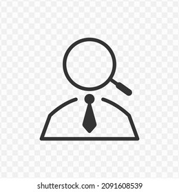Vector illustration of looking for employees icon in dark color and transparent background(png).