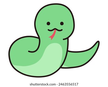 Vector illustration of a loose snake. Zodiac signs, New Year's cards