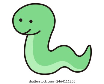 Vector illustration of a loose snake. Zodiac signs, New Year's cards