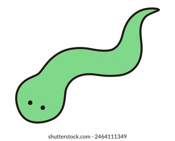 Vector illustration of a loose snake. Zodiac signs, New Year's cards