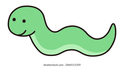 Vector illustration of a loose snake. Zodiac signs, New Year's cards